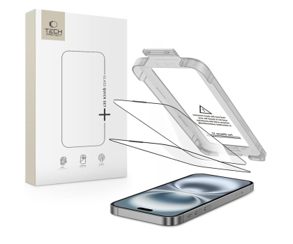 Szkło i folia ochronna TECH-PROTECT Quick Set+ 2-Pack do Iphone 17 Black 5906302319336
